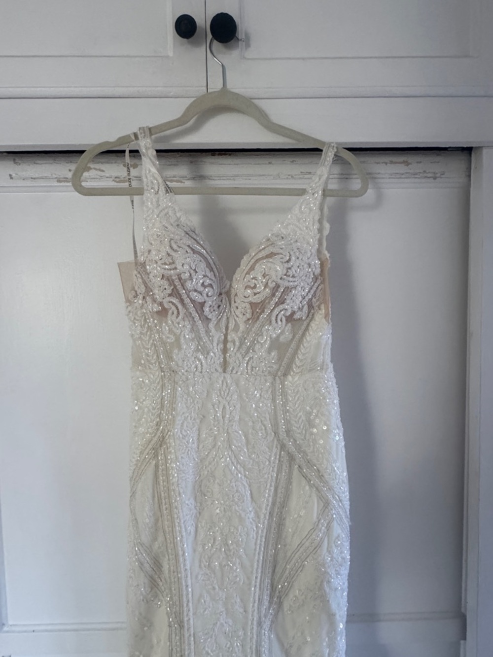 Martina Liana Ivory and Silver Lace Bridal Gown - Picture 9 of 14